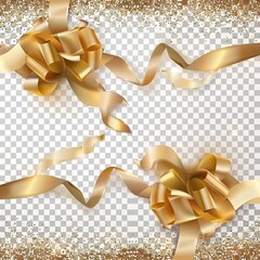 Golden ribbon for gifts on a white background creates an elegant image, luxury, distinction, glamour, soft texture, ideal for weddings, birthdays, special occasions, gifts, works of art.