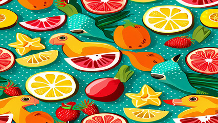 seamless background with fruits