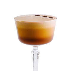 Espresso martini cocktail isolated on white