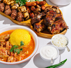 Traditional eastern european feast spread
