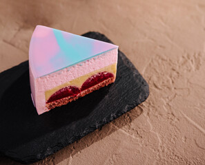 Holographic cake slice on top view