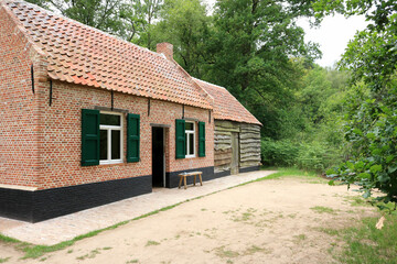 ancient brick farmhouse in Bokrijk, Genk, Belgium