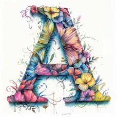 Abstract Art: Vibrant "A" Letter Painting