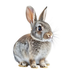Obraz premium Cute bunny rabbit on isolated transparent background