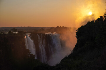 Victoria Falls in the sunrise, Zimbabwe