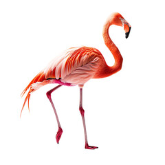 Obraz premium Flamingo on isolated transparent background