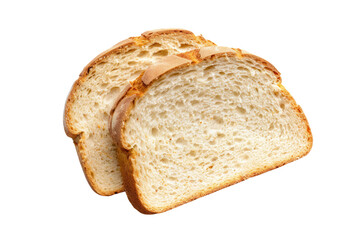 Freshly Sliced White Bread Isolated on White and Transparent Background