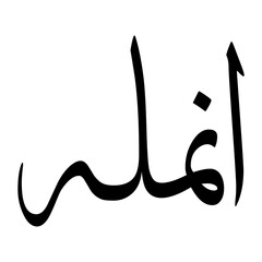 Anumullah Muslim Boy Name Sulus Font Arabic Calligraphy
