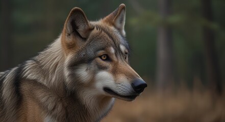 Fototapeta premium gray wolf canis lupus