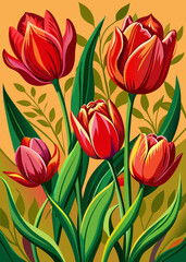 Obraz premium illustration of tulips