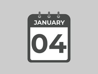 February 4 calendar reminder. 4 February daily calendar icon template. Calendar 4 February icon Design template. Vector illustration
