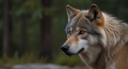 Fototapeta premium gray wolf canis lupus