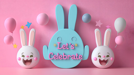 Let’s celebrate illustration with Smile and emotion for Christmas, birthday or holiday celebration, AI generation