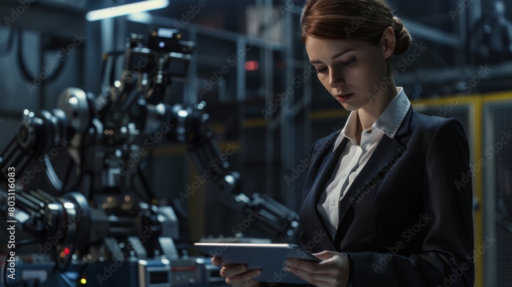 Poster woman programming advanced robot