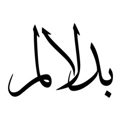 Badiul Muslim Boy Name Sulus Font Arabic Calligraphy