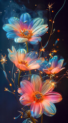 Gerbera daisies ultraviolet image