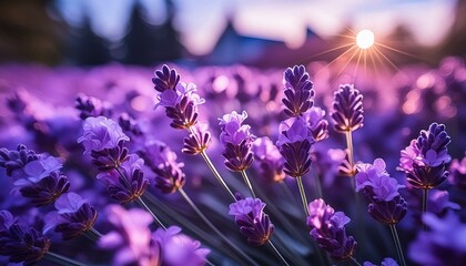 lavender macro, cinematic light, shallow depth of field, wide angle