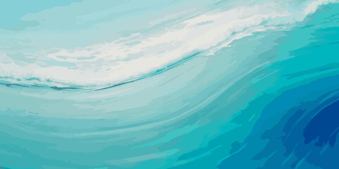 Abstract vector ocean wave soft blue and white background. Water  ocean wave white and soft blue aqua, teal texture.