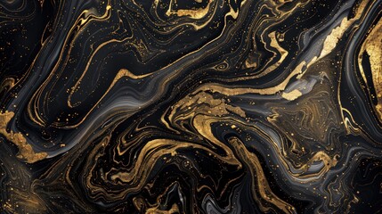 liquid black marble adorned with luxurious gold textures, elegance and sophistication, a mesmerizing fusion of fluidity and richness. Perfect for backgrounds fashion