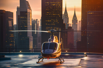 city at night, Soar to new heights with this captivating visual featuring a helicopter gracefully...