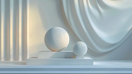 Minimalist Art Sculptures: A 3D representation of minimalist art with sculptures