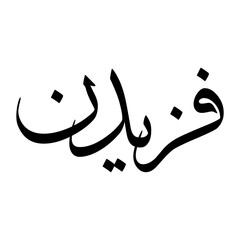 Faziuddin Muslim Boy Name Sulus Font Arabic Calligraphy