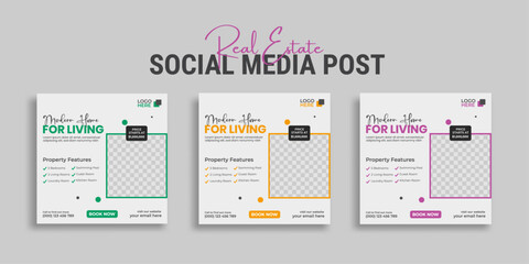 Real estate social media post or house property sale banner square story post marketing web banner template. with elegant, abstract, Business