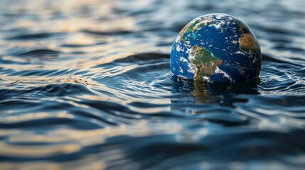 Saving water and world environmental protection concept. Eearth, created by ai