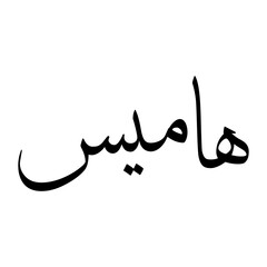 Hameesi Muslim Boy Name Sulus Font Arabic Calligraphy