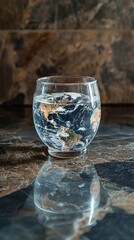 Saving water and world environmental protection concept. Eearth, globe, ecology, nature, planet concepts created by ai