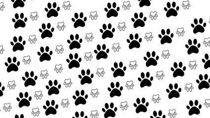 cute black and white animal paw pattern
