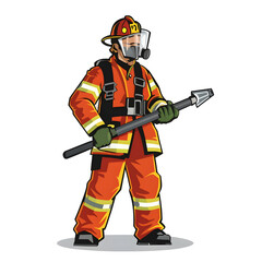 Fototapeta premium Illustration of a firefighter man png transparent background