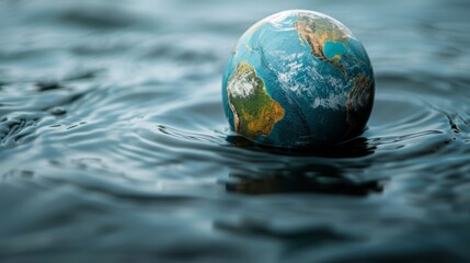 Saving water and world environmental protection concept. Eearth, globe, ecology, nature, planet concepts created by ai