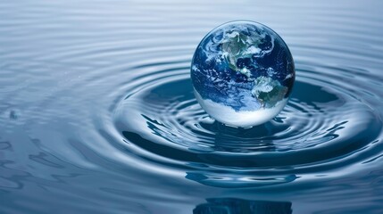 Saving water and world environmental protection concept. Eearth, created by ai