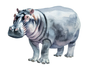 Fototapeta premium hippo watercolor digital painting good quality