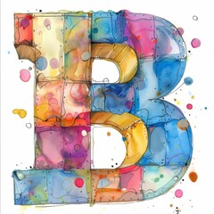 Artistic Rendering: Intricate "B" Letter Drawing