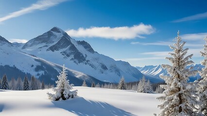 winter landscape in the mountains