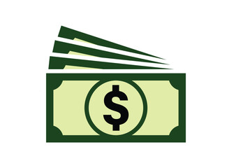 simple stack pile of bank currency money dollar notes icon vector on transparent background