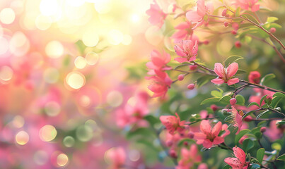 Spring Blossom - A Vibrant Display of  Colorful Flowers  with Bokeh Background