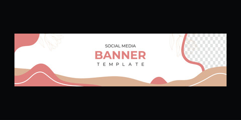 Vector of a social media cover banner design with blank image section