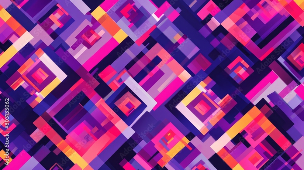 Poster abstract geometric pattern of squares overlapping in modern format