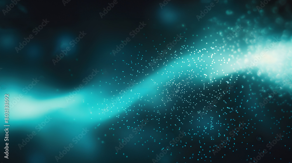 Wall mural glowing abstract technology dark background teal blue green black color grainy texture gradient web 