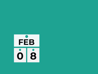 February 8 calendar reminder. 8 February daily calendar icon template. Calendar 8 February icon Design template. Vector illustration
