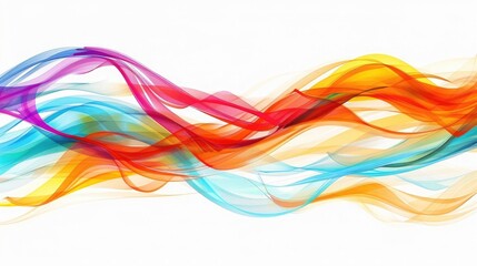 Colorful Lines on White Background