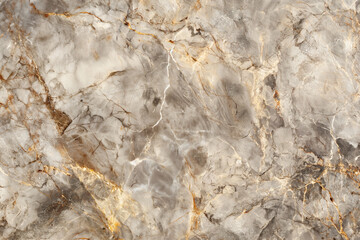 Fototapeta premium Close up of beige bedrock with natural gold veins on marble texture. background. Generative AI