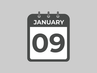 February 9 calendar reminder. 9 February daily calendar icon template. Calendar 9 February icon Design template. Vector illustration
