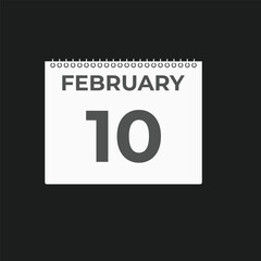 February 10 calendar reminder. 10 February daily calendar icon template. Calendar 10 February icon Design template. Vector illustration
