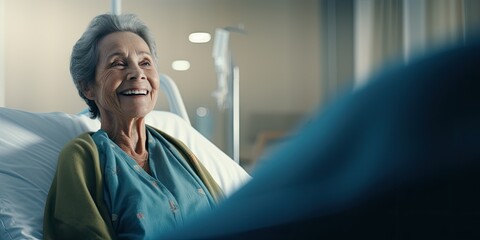 Woman's Smile Illuminates Dim Hospital Room, Signifying Healing