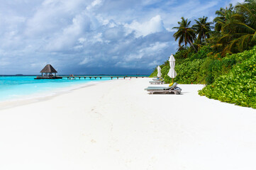 Beautiful tropical beach at Maldives - 803135667
