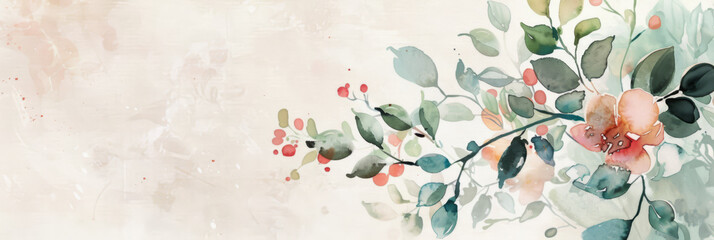 Elegant Watercolor Florals on Soft Background